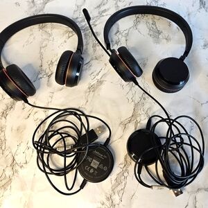2 Jabra GN HSC016 Evolve 20 Stereo Corded USB Headset with Microphone Dual Ear
